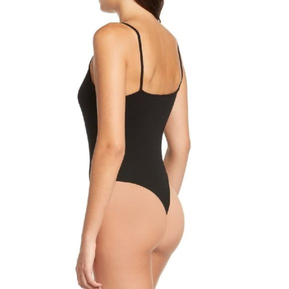 BP. V-Neck Ribbed Thong Bodysuit - Picture 2 of 9